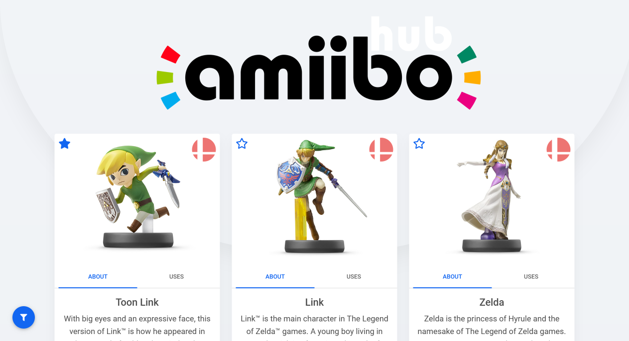 Amiibo Hub Landing Page